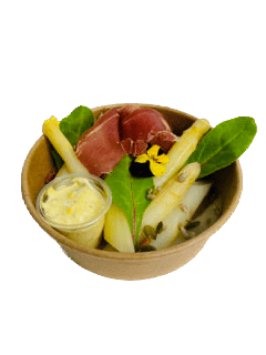Asperges Blanches Serrano Sauce Gribiche Avec Arrie Re Plan Supprime 