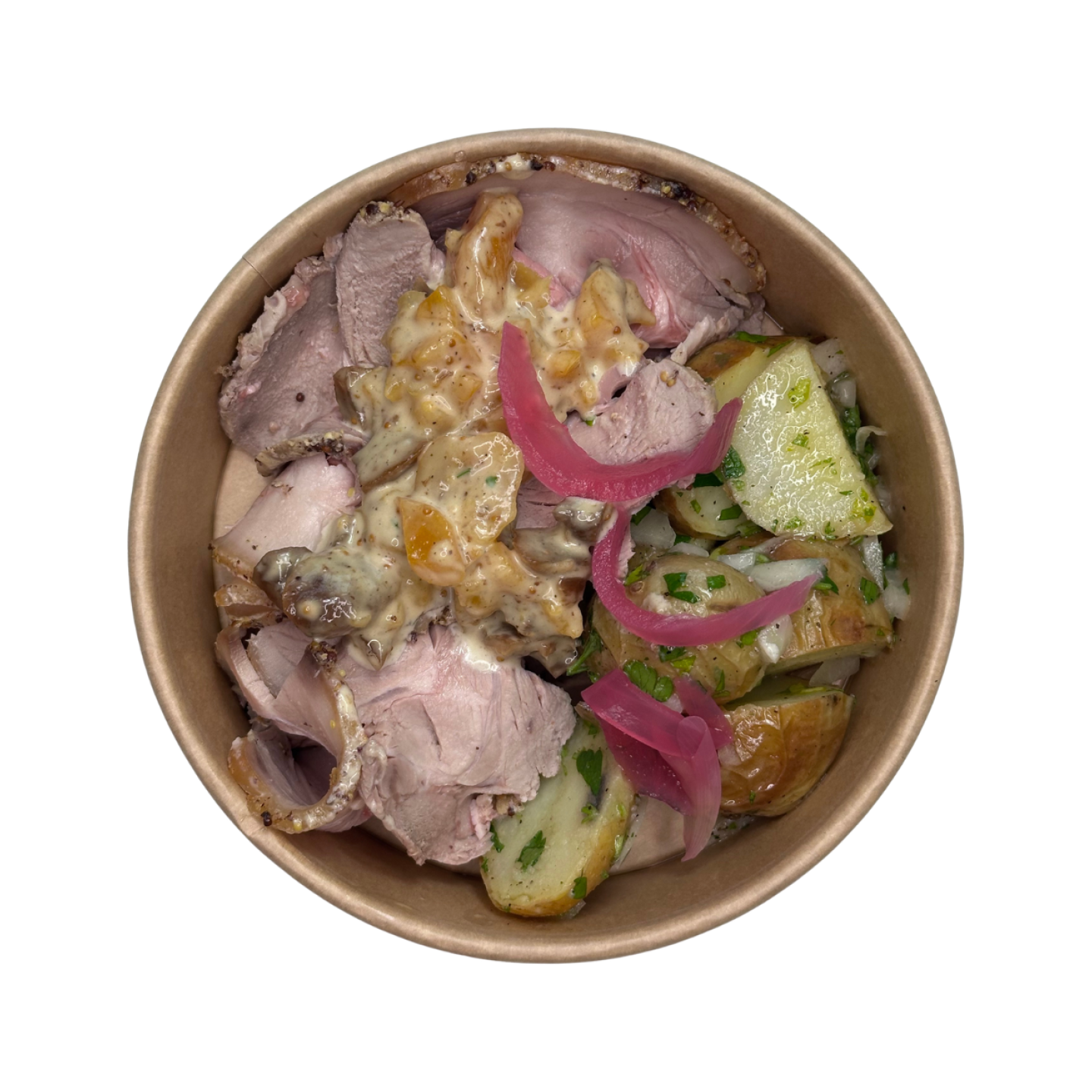 Plateaux Repas Avril   Plat 1   Jambon De Porcelet Ro Ti Vinaigrette Et Fruits Secs Pommes De Terre Grenailles Ro Ties